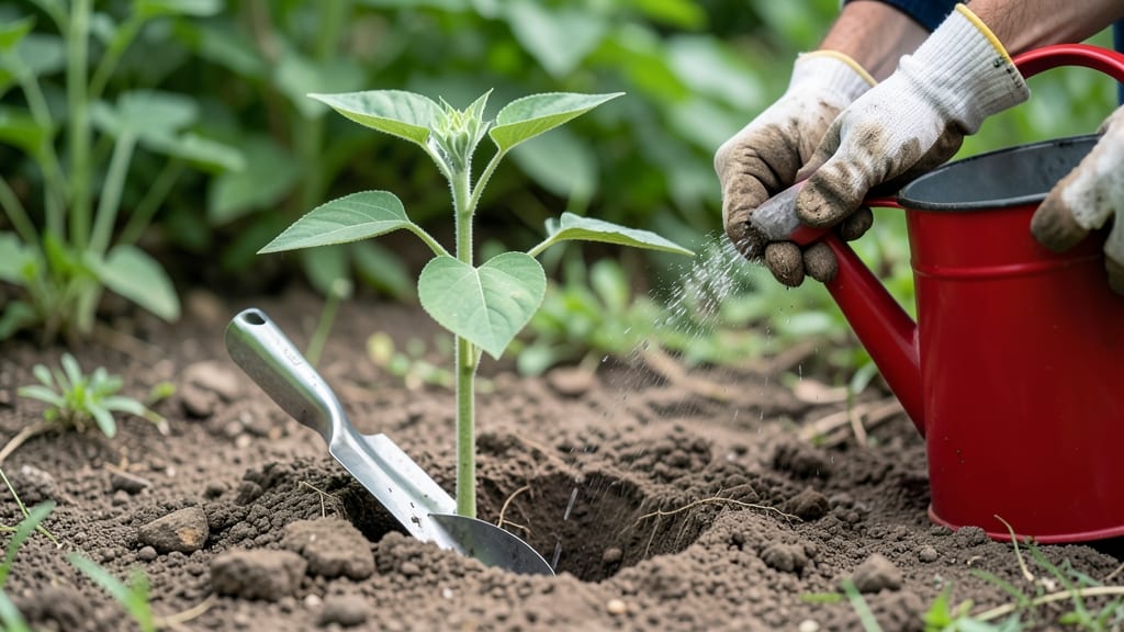 How Deep to Transplant Sunflowers: Exact Hole Depth by Seed Size for Stronger Stems